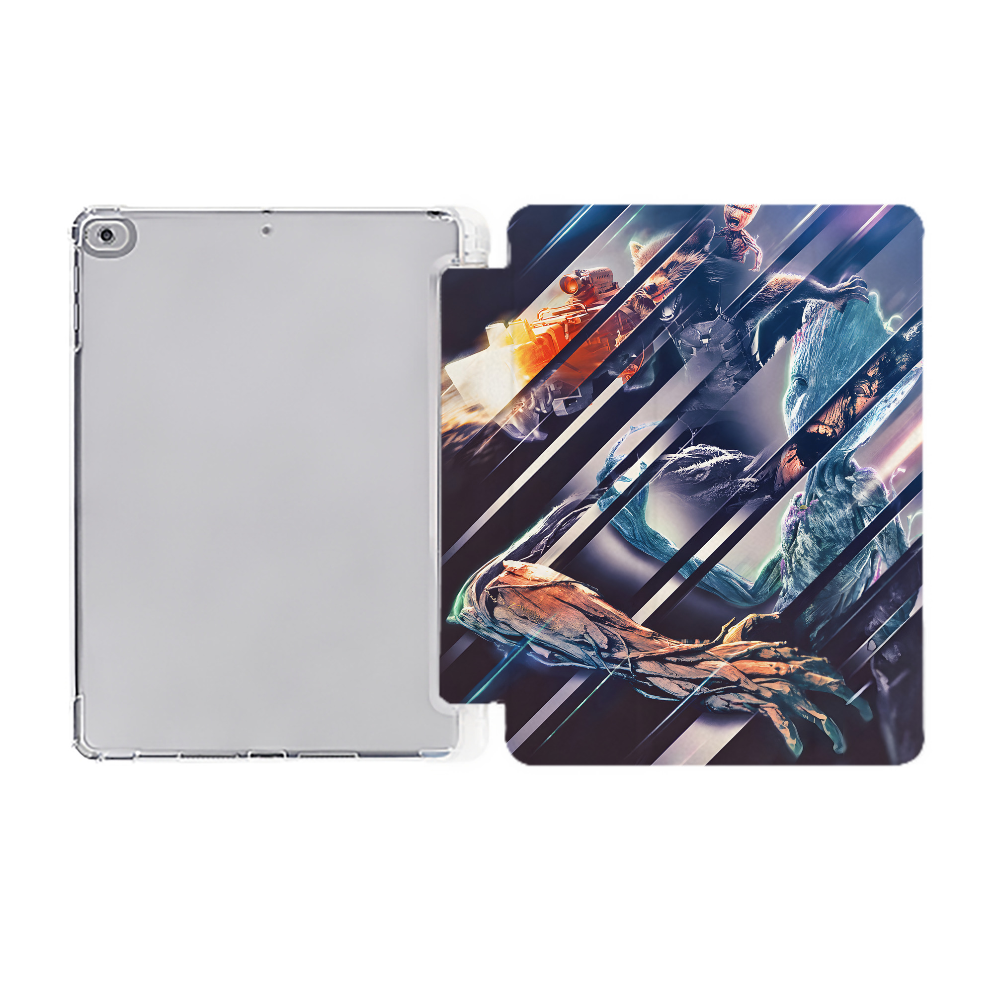 （画像用） アベンジャーズ The Avengers IPad ケース ペン収納付き 三つ折りスタンド PUレザー×シリコン 対応機種9.5/10.5/10.9インチ